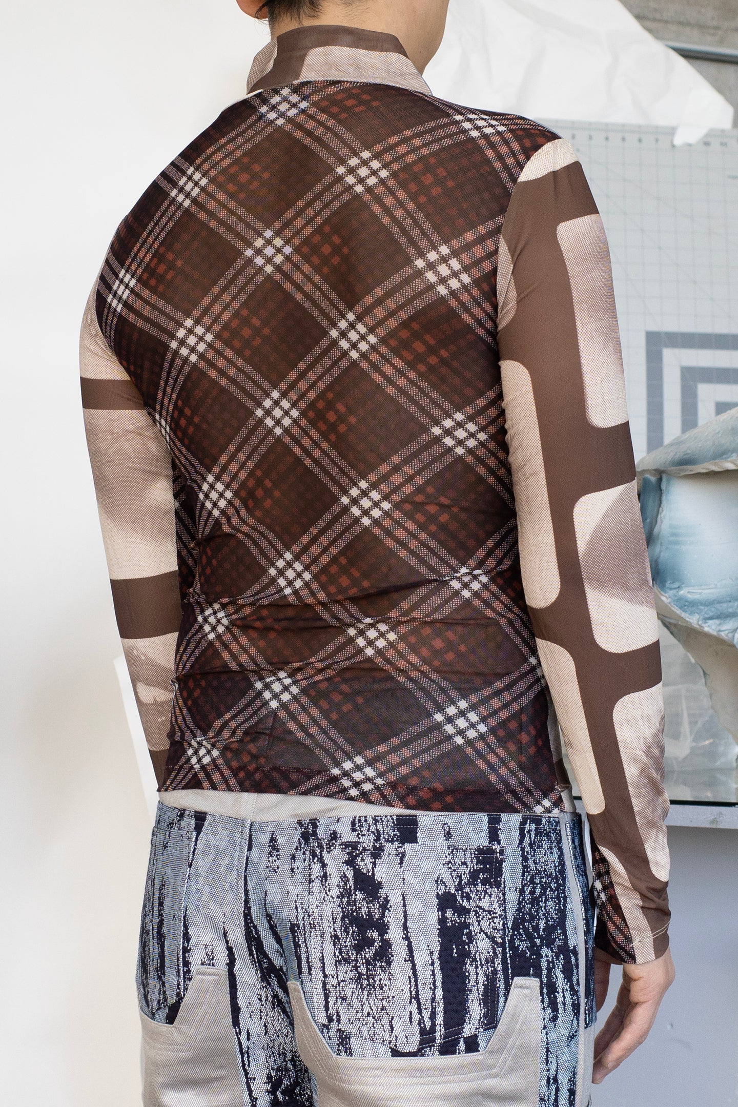Stretchy Long Sleeve w/ Piping, Brown Eyes